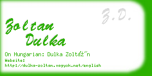 zoltan dulka business card